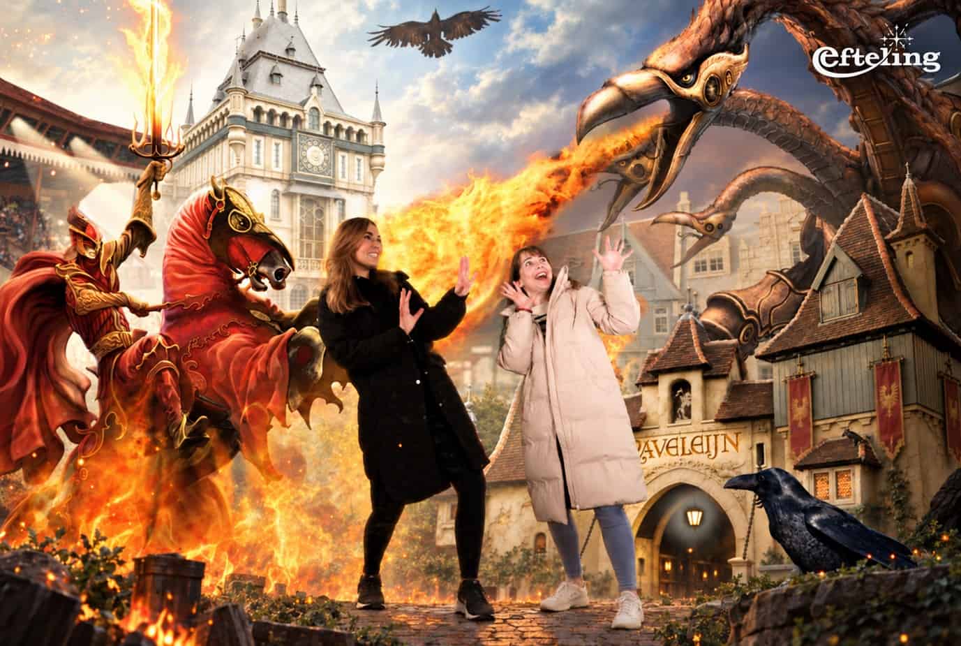 Full picture of the Efteling dragon, attraction photobooth